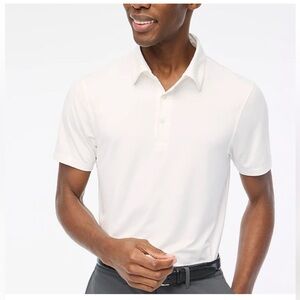 J Crew Shirt L Performance Stretch Golf Polo White